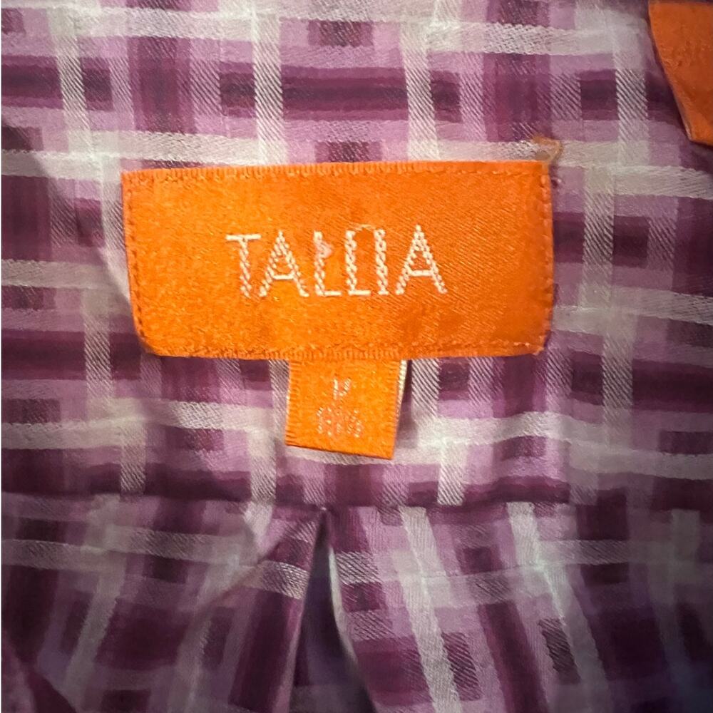 Tallia Men’s Purple Geometric Check Dress Casual Shirt, M - Picture 3 of 4